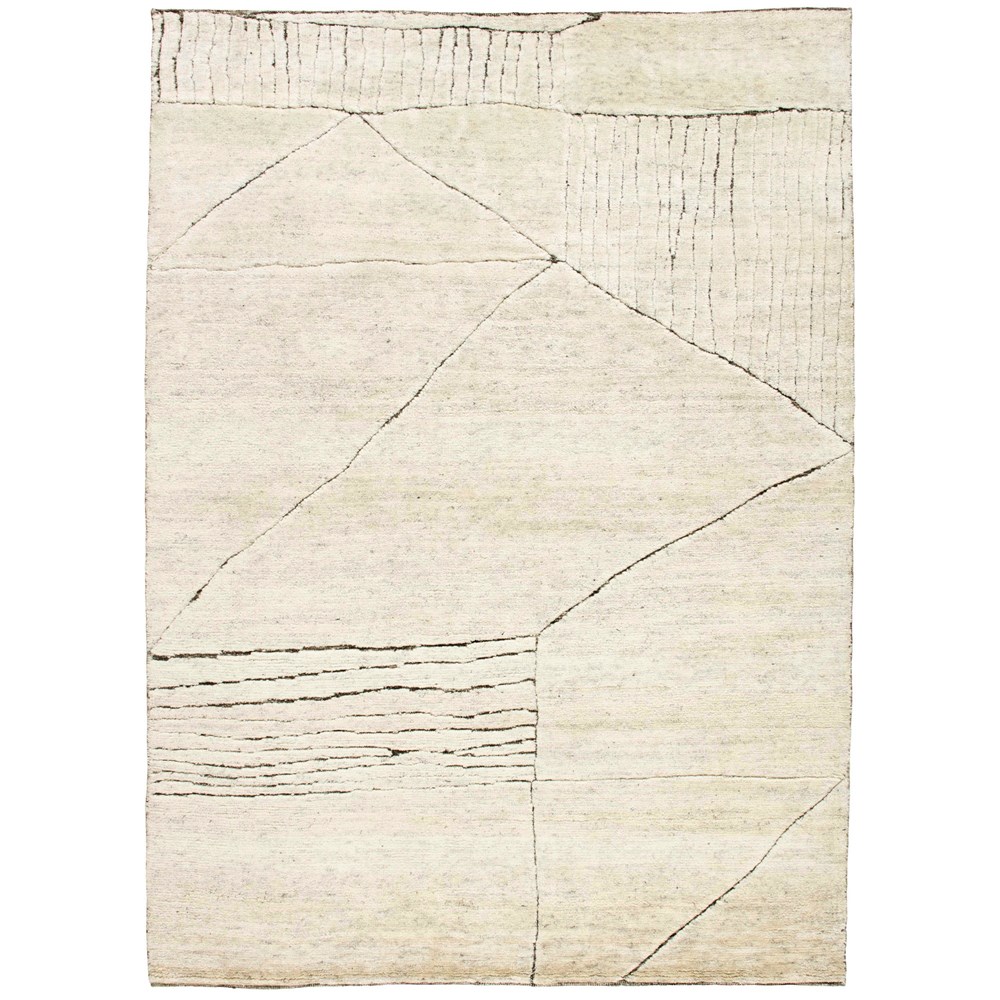 Landscape Fields Textured Wool Rug in Natural